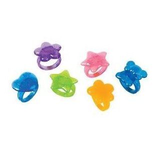 Toy / Game Plastic Glitter Rings ~ Assorted Colors And Designs ~ New ~ Princess Or Diva Party Favors, Dress Up Toys & Games