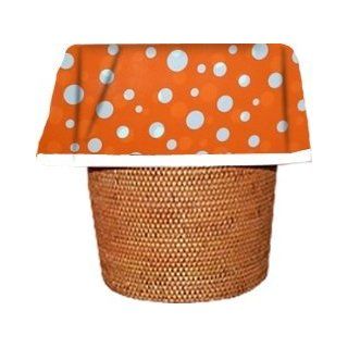 Designerliners Orange Polka Dot Decorative Eco Green Biodegradable Plastic Waste Basket Trash Bags   For Baby, Nursery, Child's Room, Bathroom.   "Dress the Mess"   12 Pack   5 6 Gallons   17.75 X 19   USA Made   Wastebasket Trash Bags