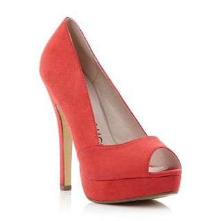 Head Over Heels by Dune Coral synthetic Delight peep toe platform court shoe