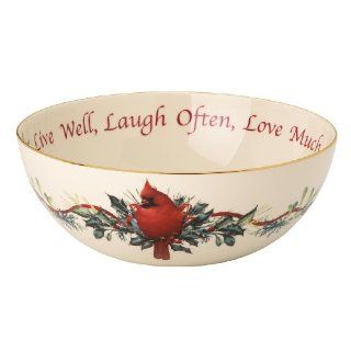 Lenox Winter Greetings Live Well, Laugh Often, Love Much 68 Ounce Serving Bowl Kitchen & Dining