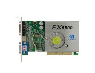 Nvidia GeForce FX5500 256MB DDR AGP VGA DVI TV out Graphics Card 128 bit Video (Green) Electronics