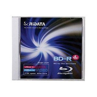 Ridata BD R 4X 25GB Single Layer Write once Recordable Blu ray Media Disc in Jewel Case Electronics