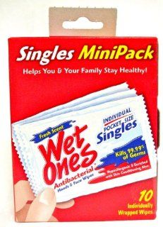 Wet Ones Singles MiniPack Antibacterial 10 Individually Wrapped Wipes Health & Personal Care