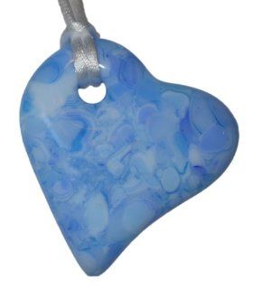 New Handmade Fused Glass Kiln Formed Heart Pendant Necklace   Many Colors to Choose From (It's A Boy) Jewelry