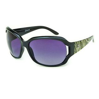 Gionni Black plastic frame zebra arm sunglasses