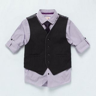 bluezoo Boys lilac dress shirt, waistcoat and tie set