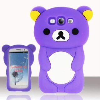 Purple Cartoon Bear SC for SAMSUNG Samsung Galaxy S3 III i9300 Cell Phones & Accessories
