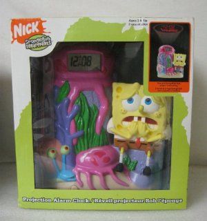 Nickelodeon Spongebob Squarepants Projection Alarm Clock   Time and Spongebob Logo Project Onto Ceiling   Sponge Bob Alarm Clock