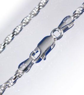 Italian 925 Sterling Silver Rope Bracelet MADE IN ITALY 2.5mm thick, 7"   Diamond Cut, Stunning   Can be used with beads Jewelry