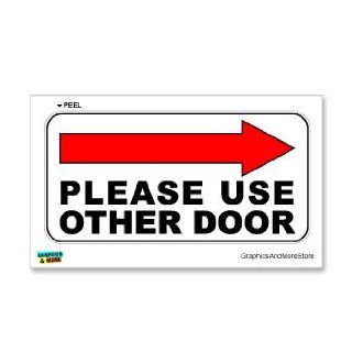 Please Use Other Door Right Arrow   Business Store Door Sign   Window Wall Sticker Automotive