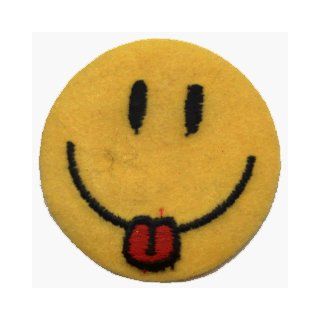 Happy Face with Tongue Sticking Out   Embroidered Iron On or Sew On Patch (Smiley Face) Clothing