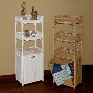 Tall Wicker Shelf with Pull Out Hamper   Laundry Hampers