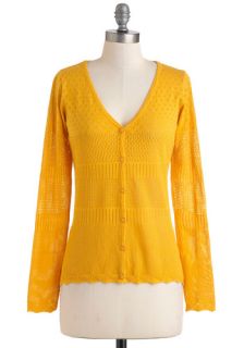 Sunny Side Wake Up Cardigan in Yellow  Mod Retro Vintage Sweaters