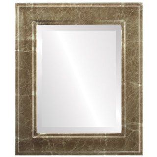 wood Rectangle Beveled Wall Mirror in a Gold Montreal style Champagne Gold Frame 17x21 outside dimensions   Wall Mounted Mirrors