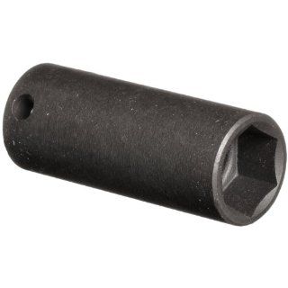 Martin 12620 5/8" Type I Opening 3/8" Power Impact Square Drive Socket, 6 Points Deep, 2 1/4" Overall Length, Industrial Black Finish Socket Wrenches