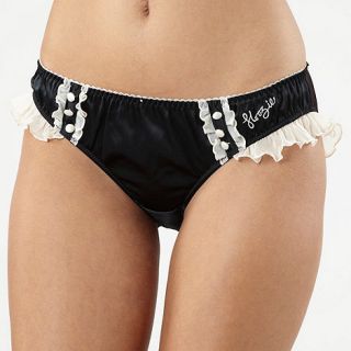 Floozie by Frost French Designer black ruffle trim hipster briefs
