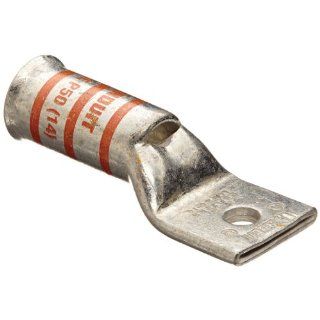 Panduit LCAF2/0 14 X Flex Conductor Lug, One Hole, Standard Barrel With Window, Flared NEBS, 2/0 AWG Class K/M Conductor Size, 2/0 AWG Diesel Locomotive Size, 1/4" Stud Hole Size, Orange, 1 7/16" Wire Strip Length, 0.13" Tongue Thickness, 0.