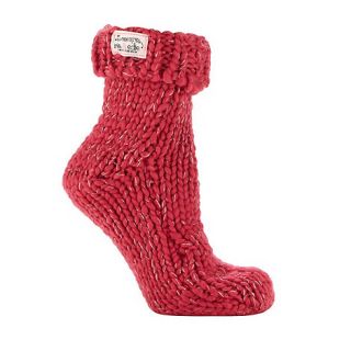 Iris & Edie Pink metallic knit socks