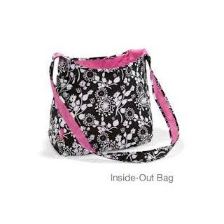 Thirty One Inside Out Bag Black Floral Brushstrokes & Pink Cross Pop 