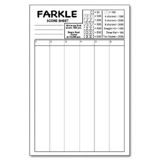 Farkle Score Pad 5.5" x 8.5" 50 Sheets Notepad  Memo Paper Pads 