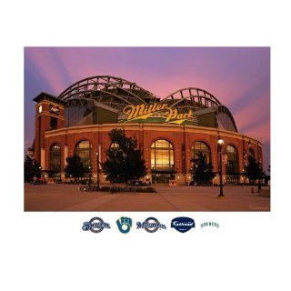 MLB Milwaukee Brewers Outside Miller Park Mural Wall Graphic  Sports Fan Wall Banners  Sports & Outdoors