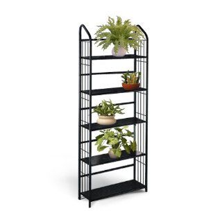 Black Metal Outdoor Patio Plant Stand 5 Tier Shelf Unit  Wrought Iron Tiered Stand  Patio, Lawn & Garden