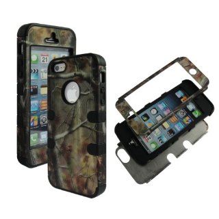 2D Hybrid 3 in 1 Camo Realtree Apple Iphone 5, 5S High Impact Shock Defender Plastic Outside with Soft Silicone Drop Defender Snap On Cover Case Cell Phones & Accessories