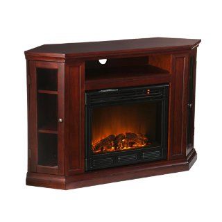 Southern Enterprises Claremont Convertible Media Cherry Electric Fireplace   Gel Fuel Fireplaces