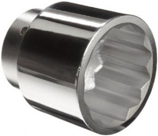 Martin X1268 Forged Alloy Steel 2 1/8" Type III Opening 1" Power Impact Square Drive Socket, 12 Points Standard, 3 1/16" Overall Length, Chrome Finish