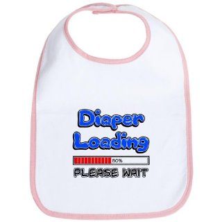 Baby Bib Petal Pink Diaper Loading Please Wait Baby Humor  Baby