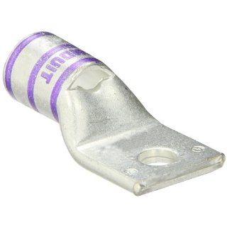 Panduit LCAX4/0 38 X Flex Conductor Lug, One Hole, Standard Barrel With Window, 4/0 AWG Code Conductor Size, 4/0 AWG Diesel Locomotive Size, 4/0 AWG Class G/H/I/K/M Conductor Size, 3/8" Stud Hole Size, Purple Color Code, 1 1/16" Wire Strip Length