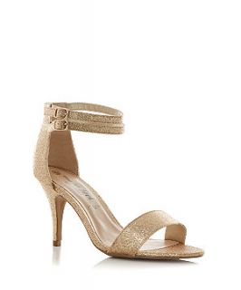 Wide Fit Gold Glitter Strappy Heels