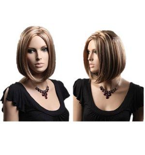 Short Straight Bob Wigs Charming European and American Style Secondary Color For Women  Hair Replacement Wigs  Beauty
