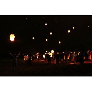 (50) White Paper Chinese Lanterns Sky Fly Candle Lamp for Wish Party Wedding