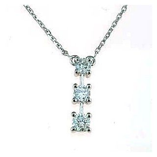 14K White Gold Past Present Future 1/3 Carat Diamond Necklace CoolStyles Jewelry