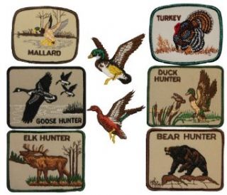 Lot of 8 Sport Hunter Hunting Outdoors Embroidered Iron on Applique Patches