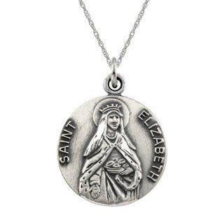 St. Elizabeth Pendant Medal   Sterling Silver GEMaffair Jewelry