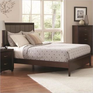 Coaster Simone Upholstered Bed in Cappuccino Finish   202181XX