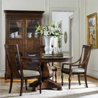 Hooker Furniture Classique 5 Piece Pedestal Dining Table Set   5067 75203 5PC PKG