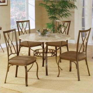 Hillsdale Brookside 5 Piece Round Dinette Set with Diamond Back Chairs   4815DTRNBCDM