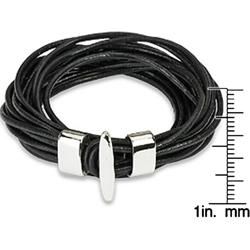 Black Leather Multi cord Bracelet West Coast Jewelry Men's Bracelets