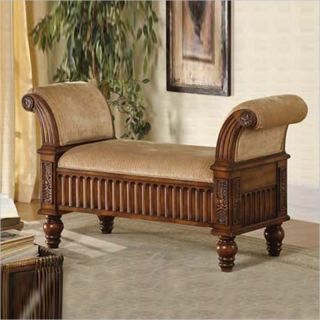 Coaster Upholstered Bench with Rolled Arms   100225