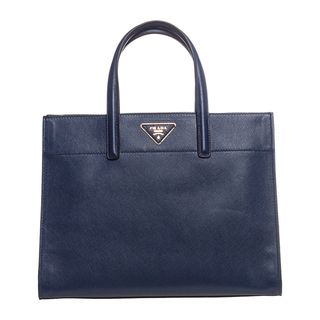 Prada Cornflower Blue Saffiano Leather Soft Tote Prada Designer Handbags