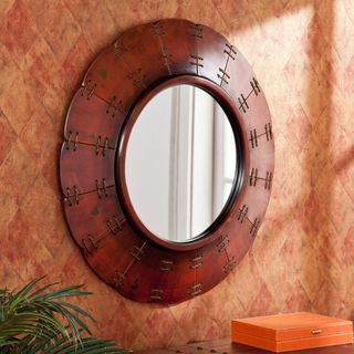 Upton Home Baltic Distressed Red Decorative Mirror Upton Home Mirrors