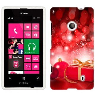Nokia Lumia 521 Christmas Red Ornaments with Present Phone Case Cover Cell Phones & Accessories