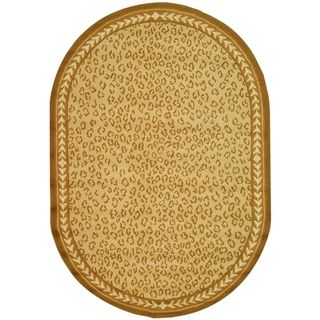 Safavieh Handmade Chelsea Ivory Country Style Wool Rug (4'6 x 6'6 Oval) Safavieh Round/Oval/Square