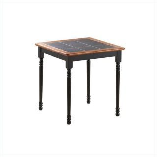 Boraam 30" x 30" Square Tile Top Wood Dining Table in Black and Cherry   70005