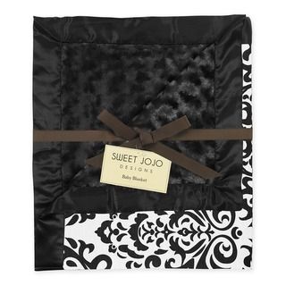 Sweet JoJo Designs Isabella Damask Black/ and White Minky Swirl Baby Blanket Sweet Jojo Designs Baby Blankets
