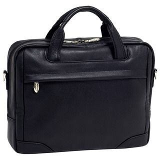 McKlein Black Bridgeport Leather Laptop Briefcase McKlein USA Leather Briefcases