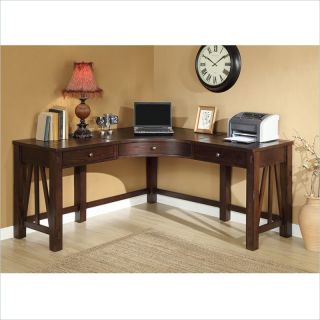 Riverside Furniture Castlewood Corner Desk in Warm Tobacco   33524
